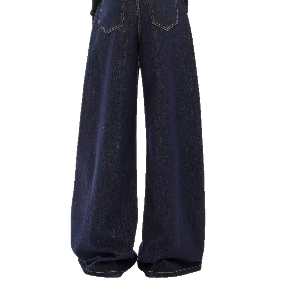 Damen weite Denim-Jeans im lässigen Stil mit hoch geschnittenem Bund und modernen Features EB