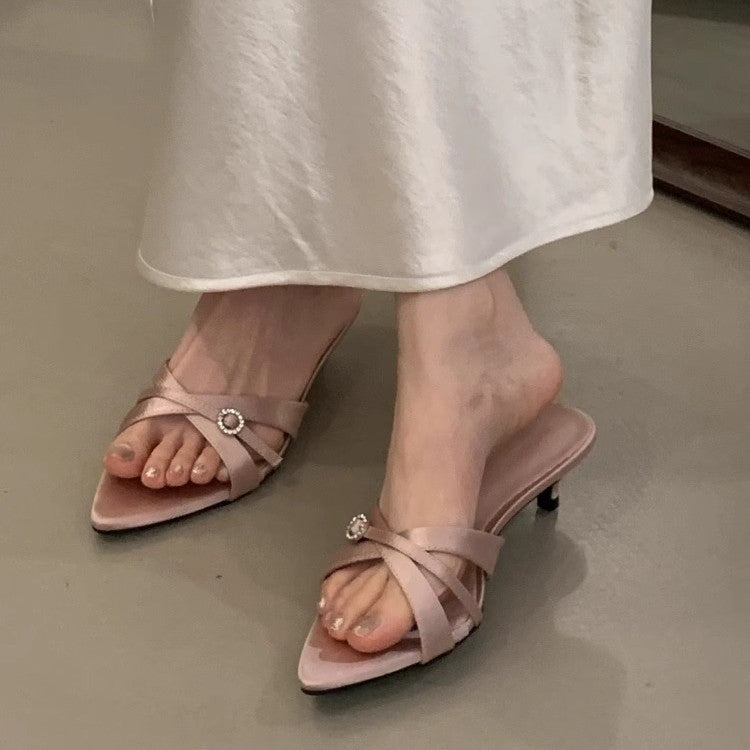 Damen elegante Slingback Pumps mit funkelndem Akzent EB