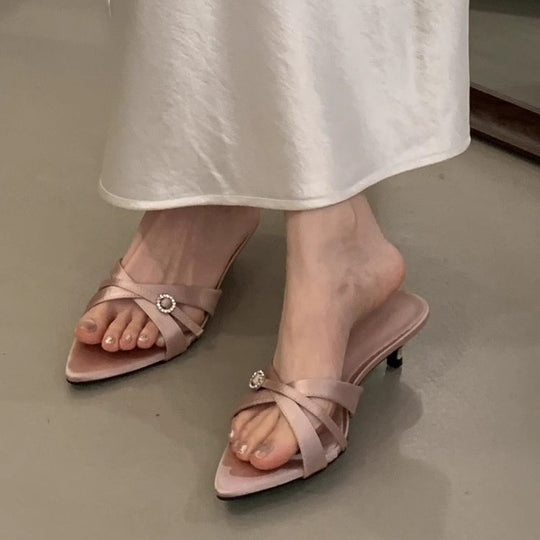 Damen elegante Slingback Pumps mit funkelndem Akzent EB