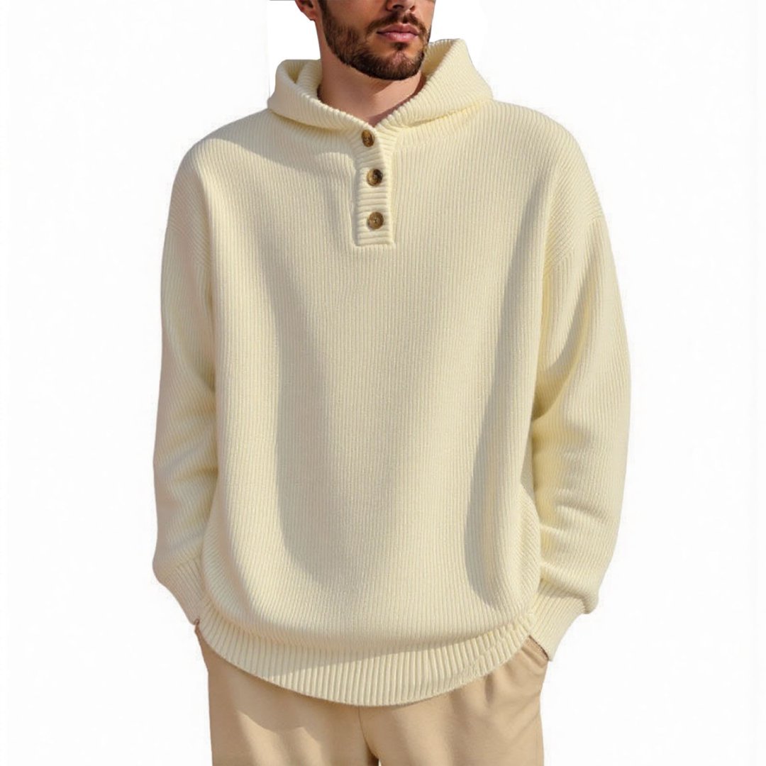 Herren Kapuzenpullover mit strukturiertem Zopfmuster EB
