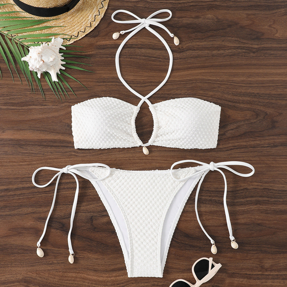 Damen Bikini-Set mit innovativem Bindemuster und modischem Cut-Out EB