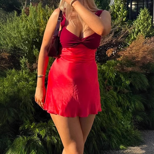 Damen Sommerliches Minikleid mit schickem Schnitt und elegantem Oberteil EB