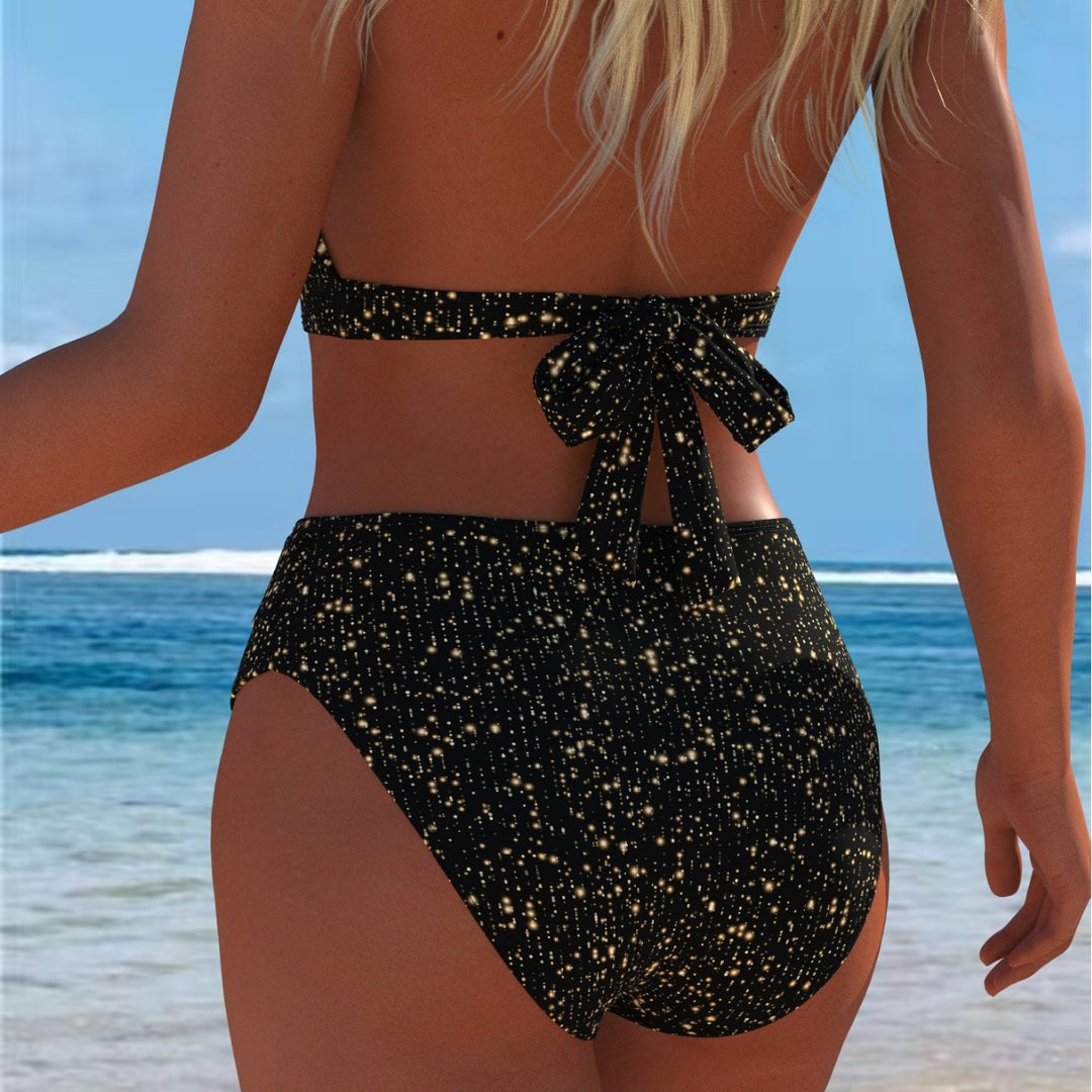 Damen Bikini mit luxuriösem Marmormuster und edlen Details EB