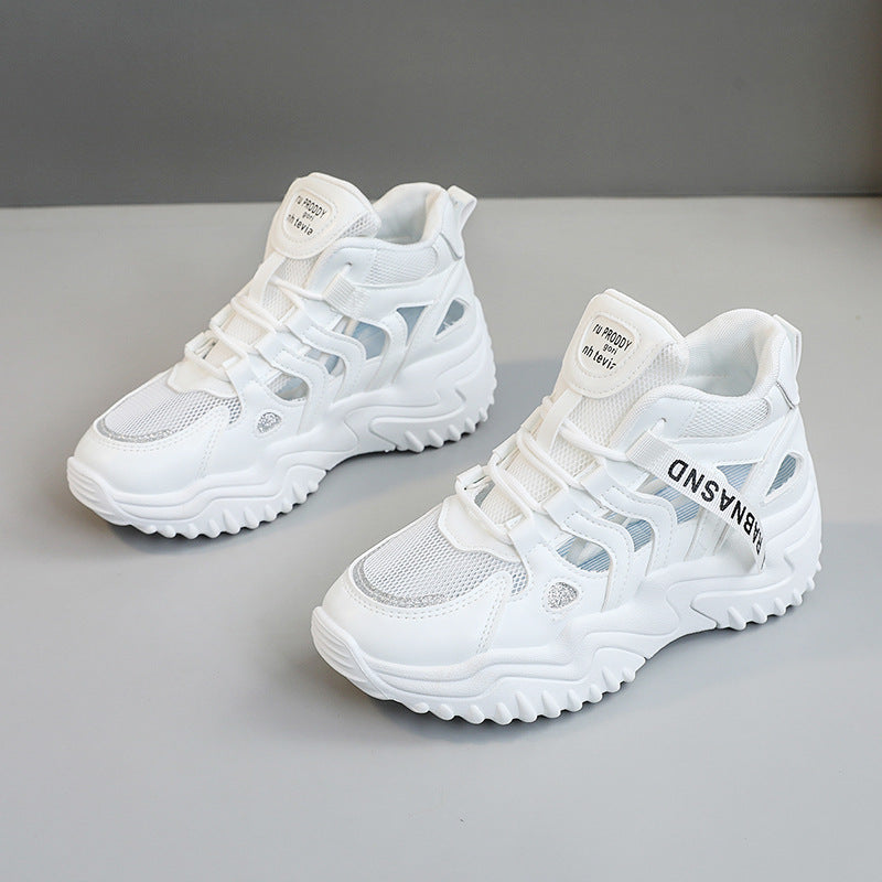 Damen Sportliche High-Top Sneakers mit atmungsaktiver Mesh-Konstruktion und dämpfender Sohle EB