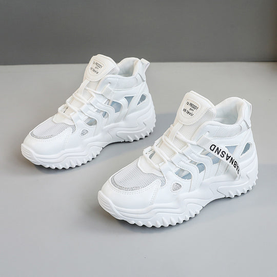 Damen Sportliche High-Top Sneakers mit atmungsaktiver Mesh-Konstruktion und dämpfender Sohle EB