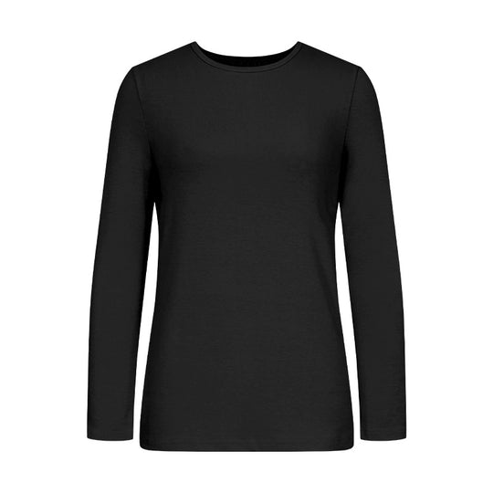Damen Langarm-T-Shirt aus hochwertiger Baumwolle mit Rundhalsausschnitt EB