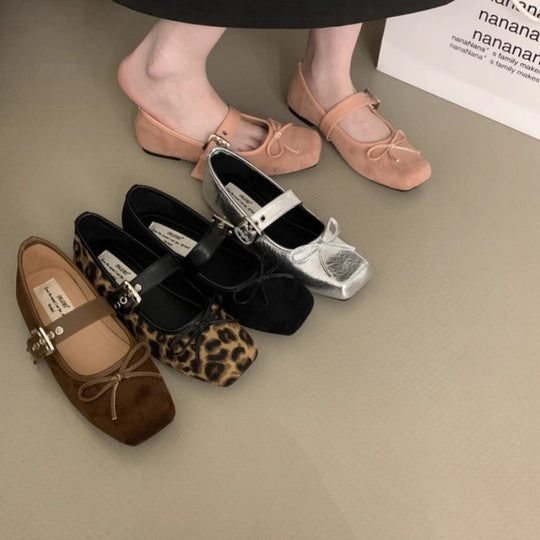 Damen Ballerinas mit modischem Schnallen-Detail und bequemem Fußbett EB