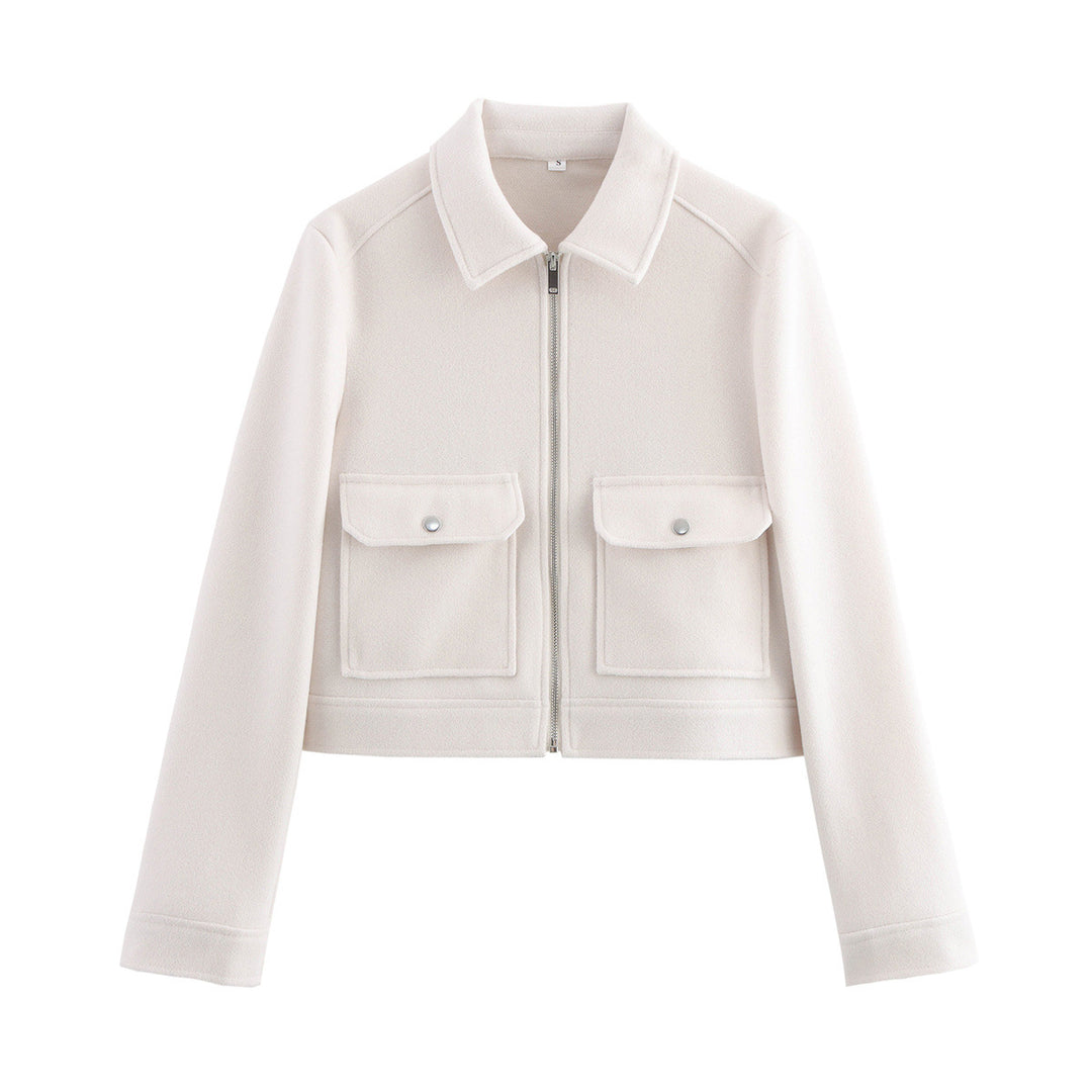 Damen modische Kurzjacke mit praktischen Taschen und elegantem Schnitt EB