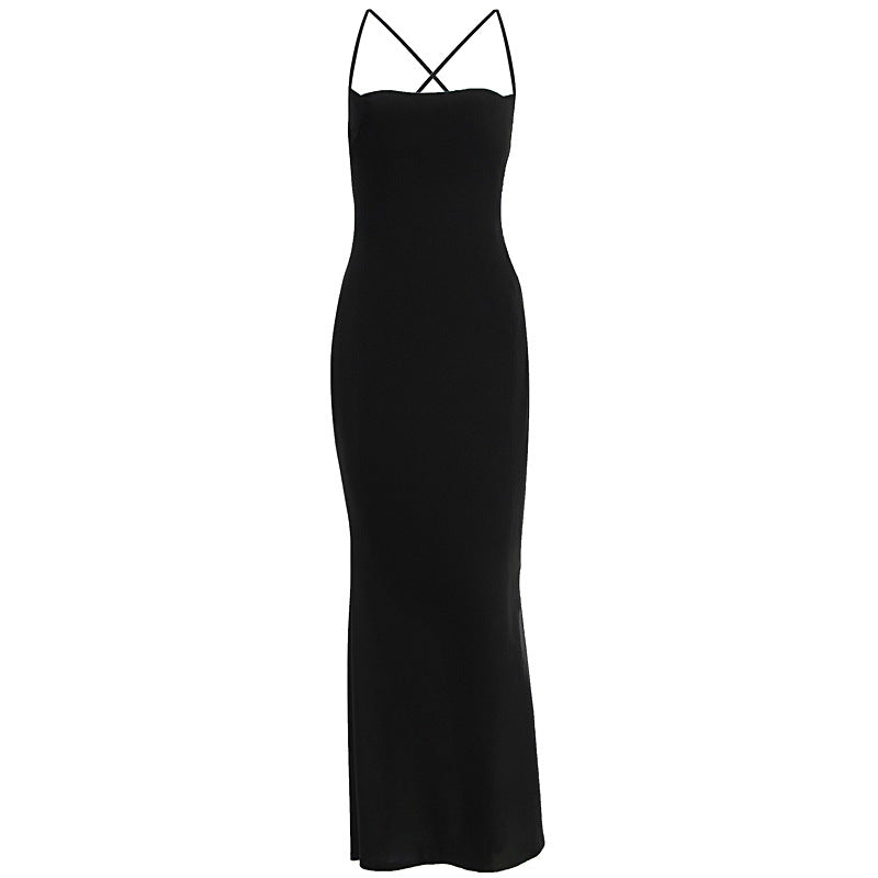Damen Figurbetontes Maxikleid mit raffiniertem Cross-Back Design EB