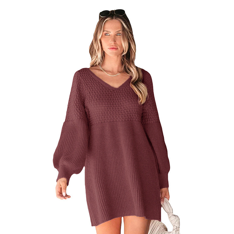 Damen Off-Shoulder Strickkleid EB