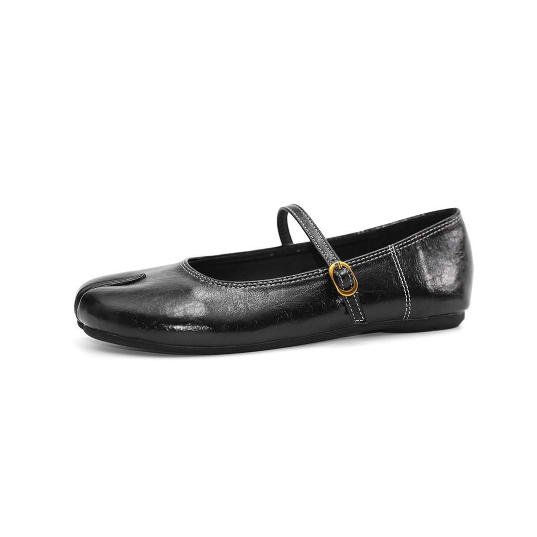 Damen Ballerinas mit schimmerndem Effekt und elegantem Riemen EB