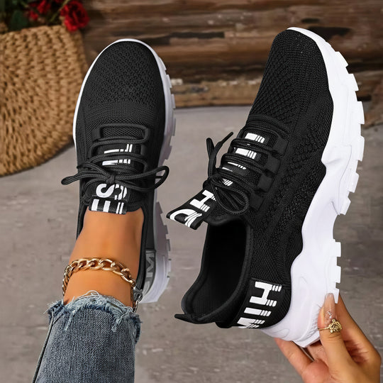 Damen Leichte und atmungsaktive Sport Sneakers mit elastischer Sohle EB