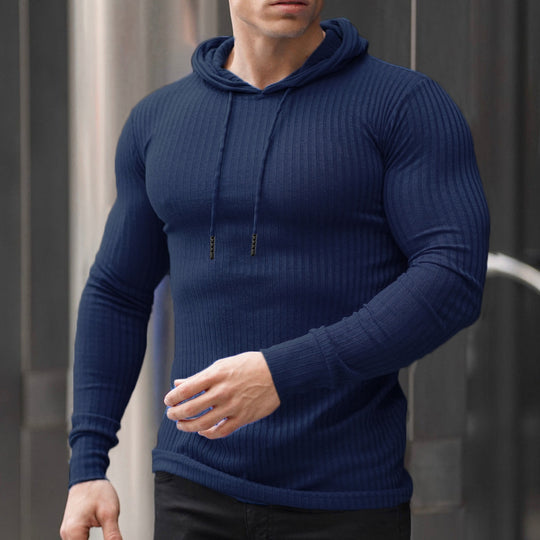 Herren Kapuzenpullover mit trendigem Rippdesign EB