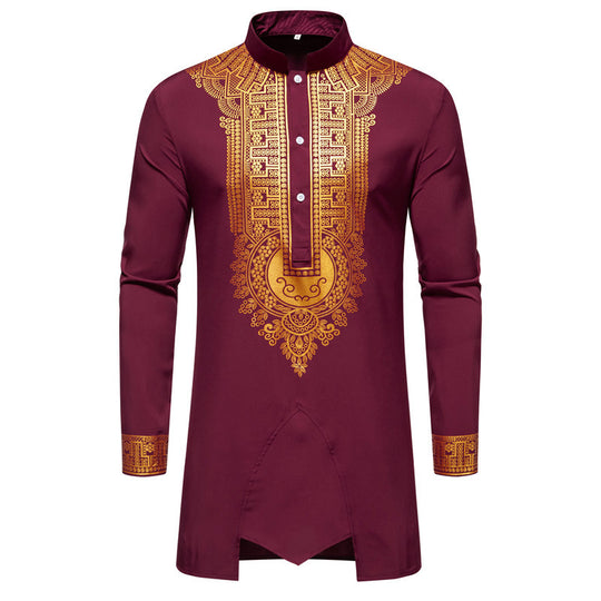 Herren elegante Tunika mit kunstvoller Stickerei und passender Hose EB