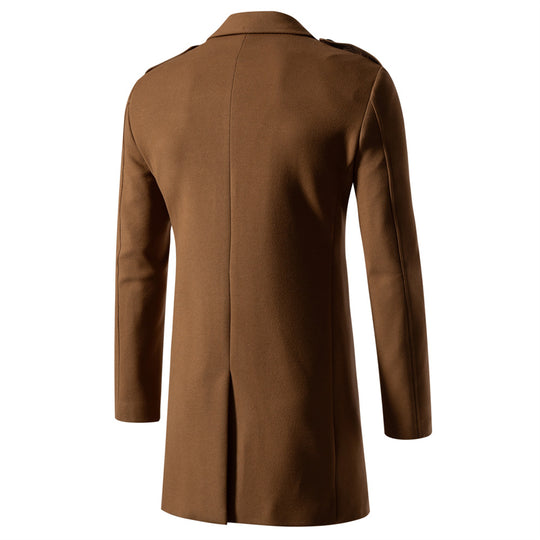 Herren klassischer Trenchcoat mit doppelter Knopfreihe und stylischen Details EB