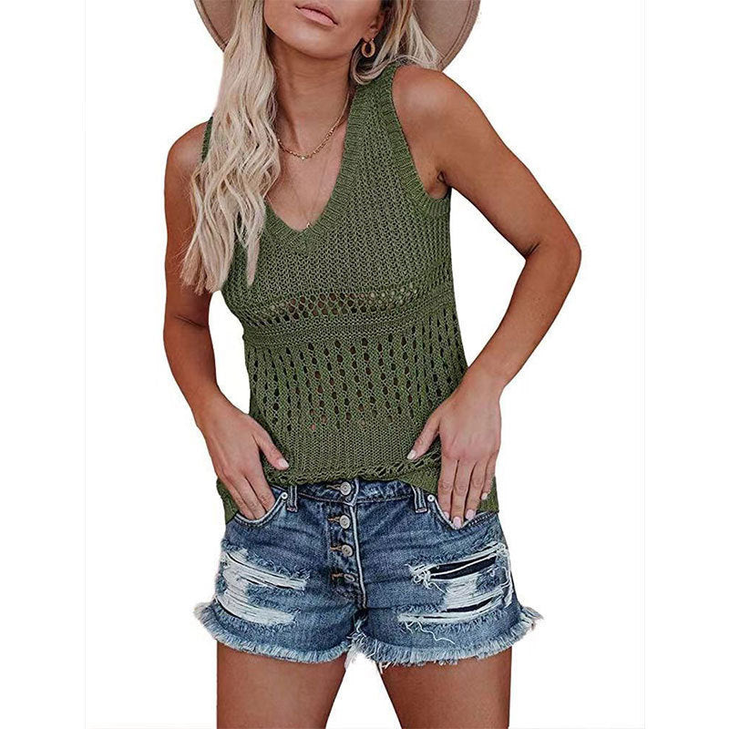 Damen Stricktanktop mit vielseitigem Lochmuster EB
