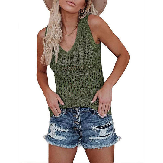 Damen Stricktanktop mit vielseitigem Lochmuster EB