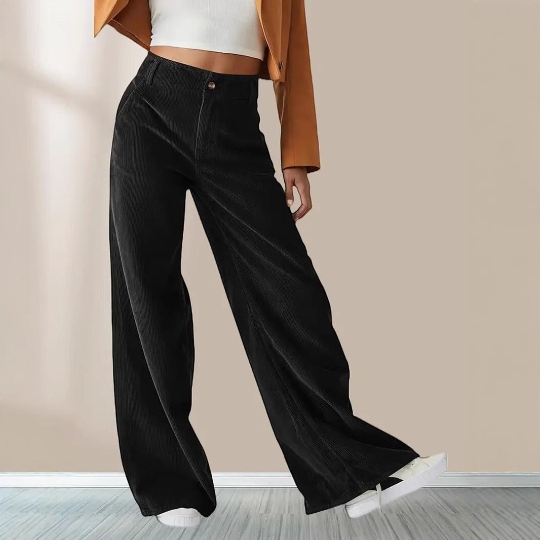 Damen Weit geschnittene Stoffhose mit eleganten Taschen EB