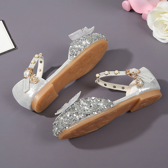 Mädchen Ballerina mit Glitzer und dekorativen Schleifen EB