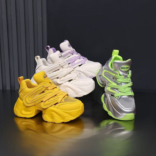 Damen Sportliche Chunky Sneakers mit atmungsaktiver Mesh-Oberfläche und innovativem Dämpfungssystem EB