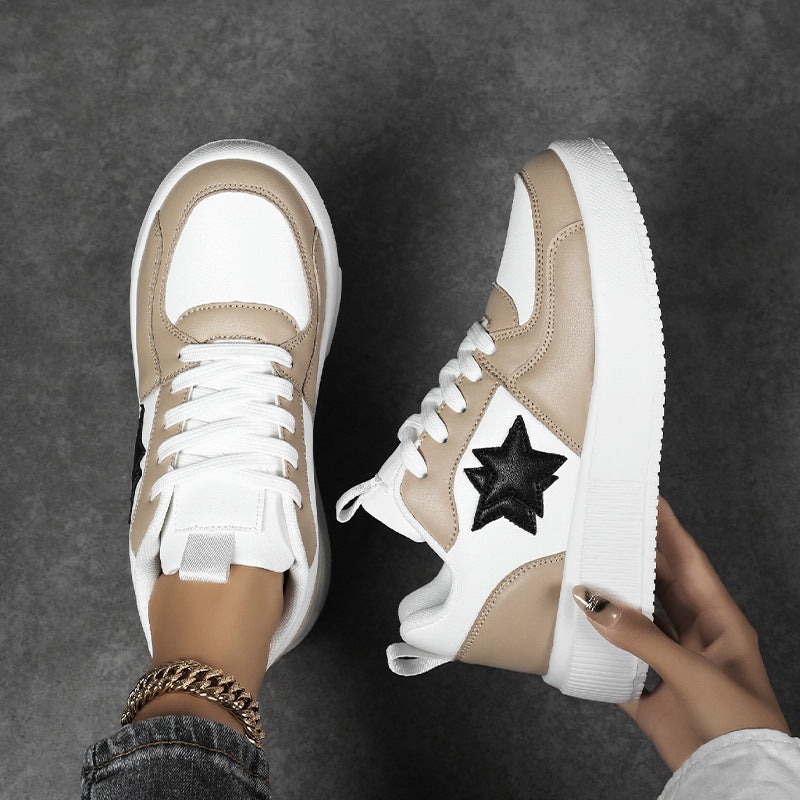 Damen Sportliche Sneakers mit modischem Sternenmotiv und dämpfender Sohle EB