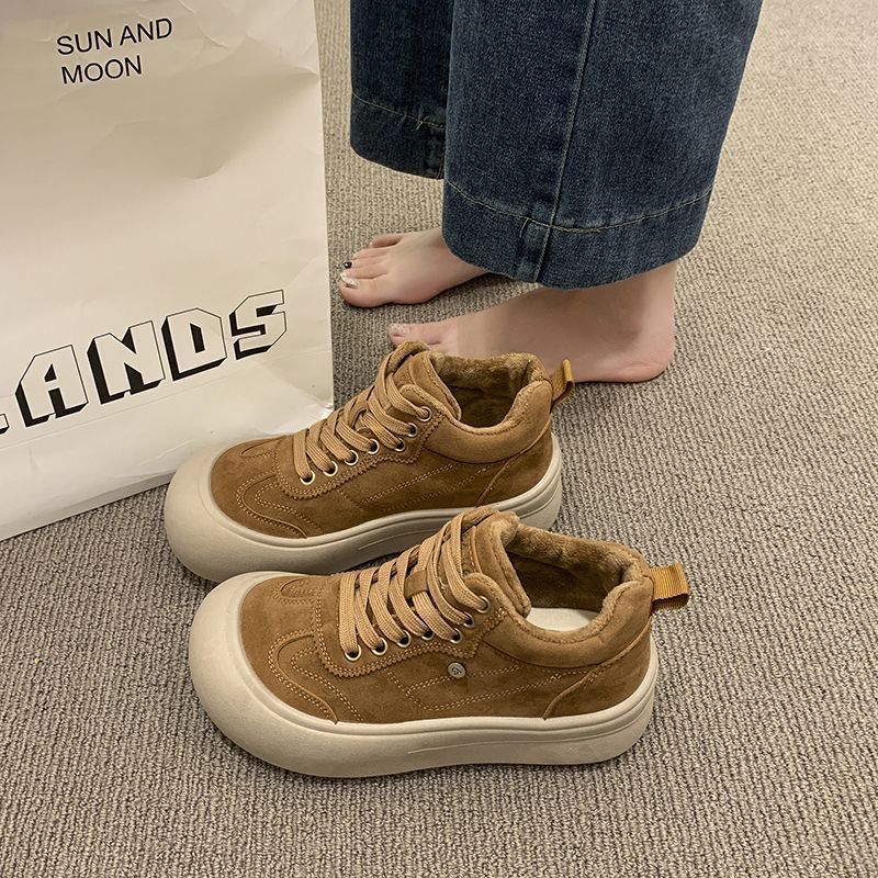 Damen Chunky Sneakers mit weichem Veloursleder und dämpfender Sohle EB