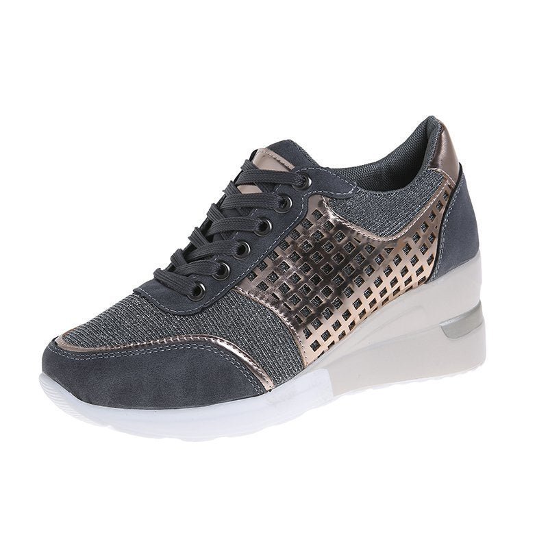 Damen Komfortable und modische Sneakers mit Glanz-Elementen EB
