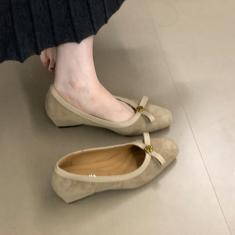 Damen elegante Ballerinas mit dekorativer Schleife EB