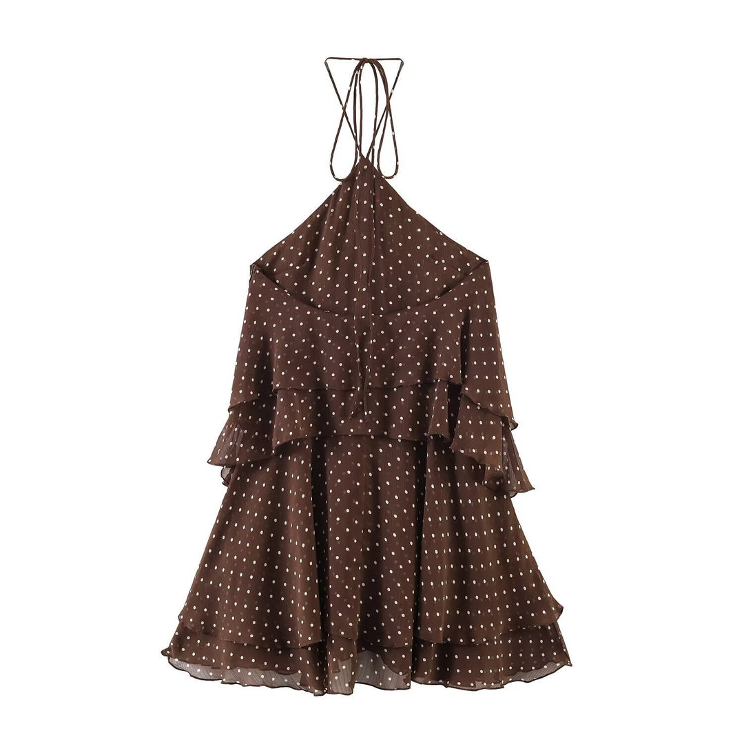 Damen Sommerkleid mit voluminösen Rüschendetails und tiefem V-Ausschnitt EB