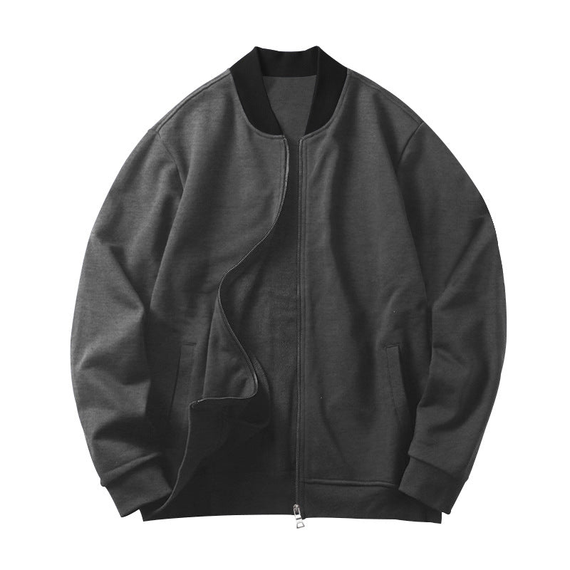 Herren Minimalistische Bomberjacke mit durchgehendem Reißverschluss, geripptem Stehkragen & Eingrifftaschen EB