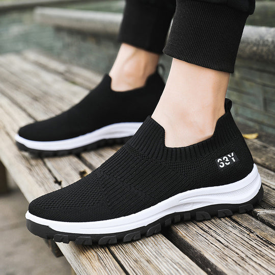 Damen Komfortable Slip-On Laufschuhe mit atmungsaktivem Mesh-Obermaterial EB