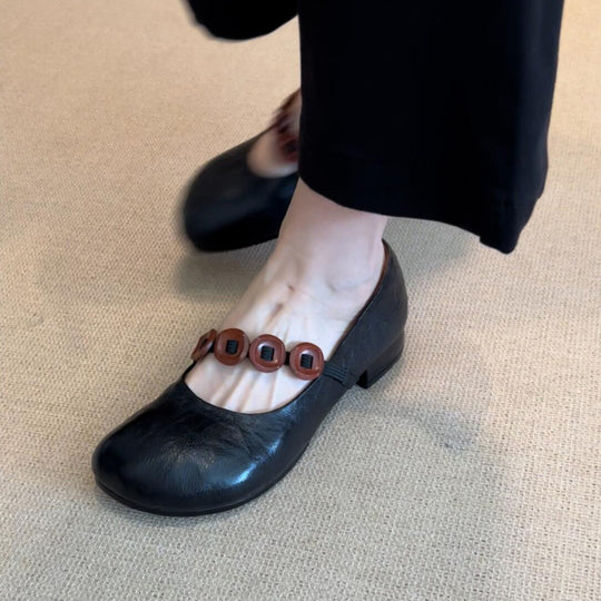 Damen elegante Ballerinas mit einzigartigem Riemchenakzent EB