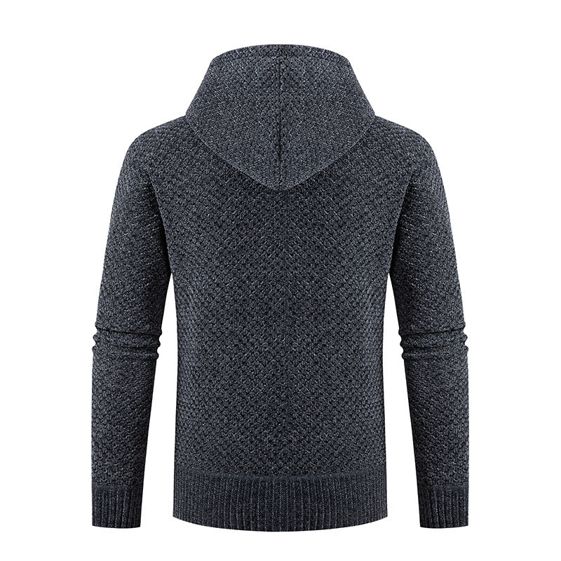 Herren nan gesteppte Kapuzenjacke mit wattierter Front, Strickärmeln und Teddyfutter EB