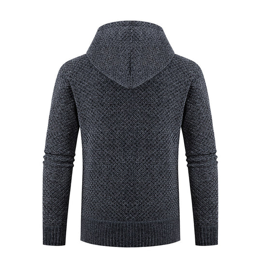 Herren nan gesteppte Kapuzenjacke mit wattierter Front, Strickärmeln und Teddyfutter EB