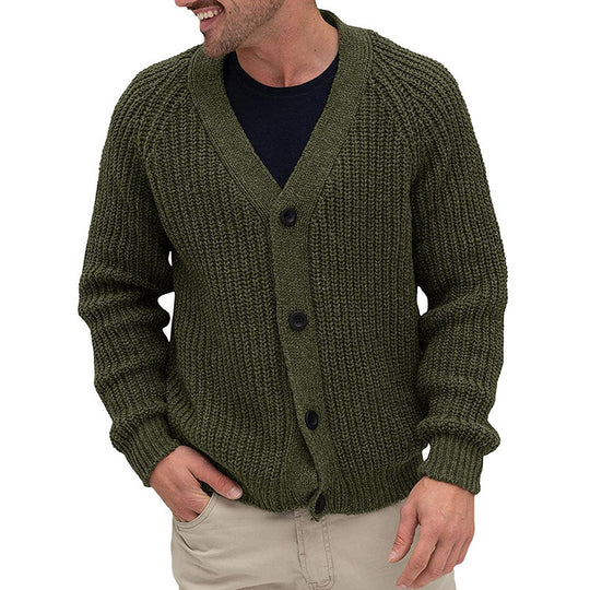 Herren Strickjacke mit grober Maschenstruktur und eleganten Knopfdetails EB