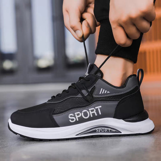 Herren Sportliche Sneakers mit stoßdämpfender Sohle und atmungsaktiver Oberflächenstruktur EB