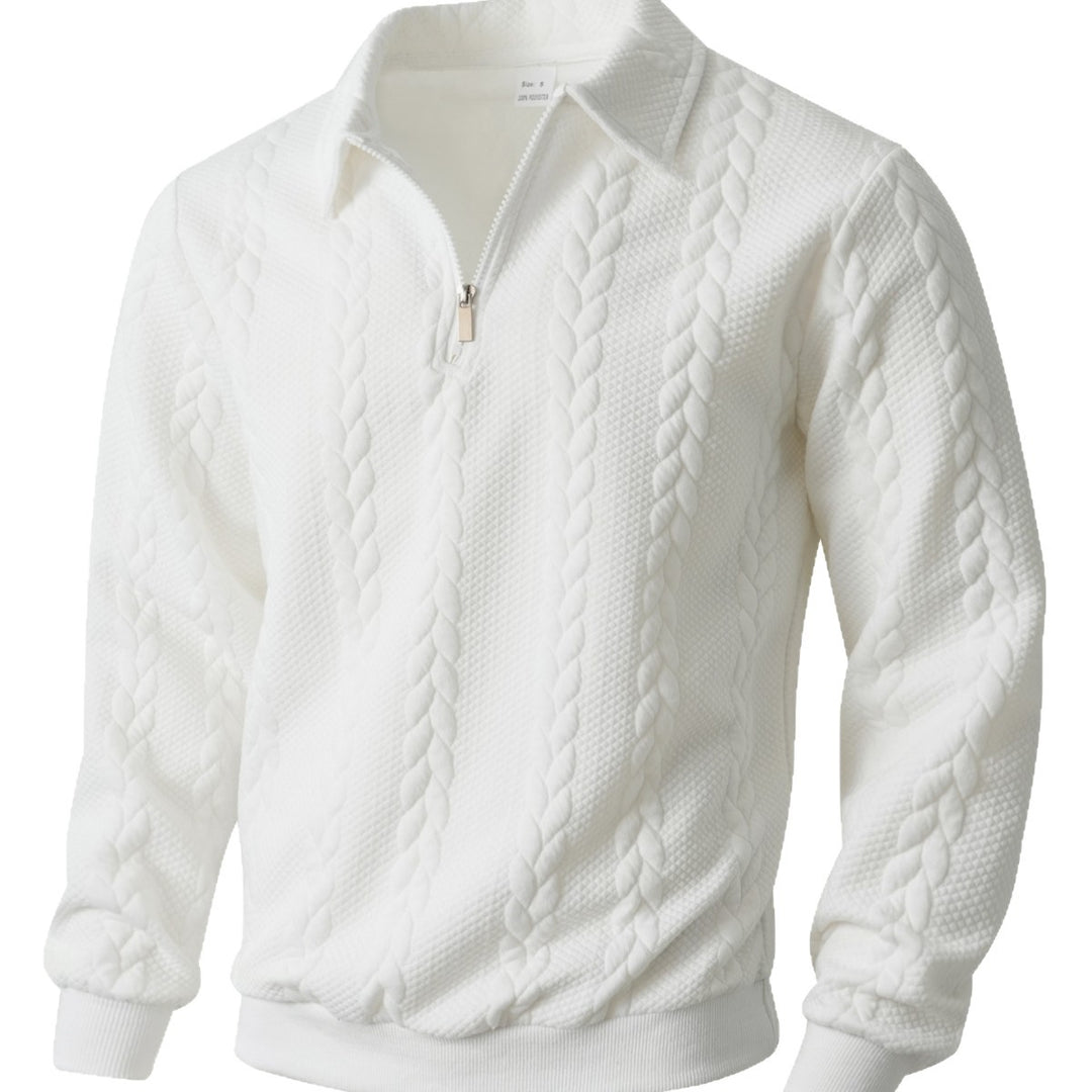 Herren eleganter Strickpullover mit Reißverschluss EB