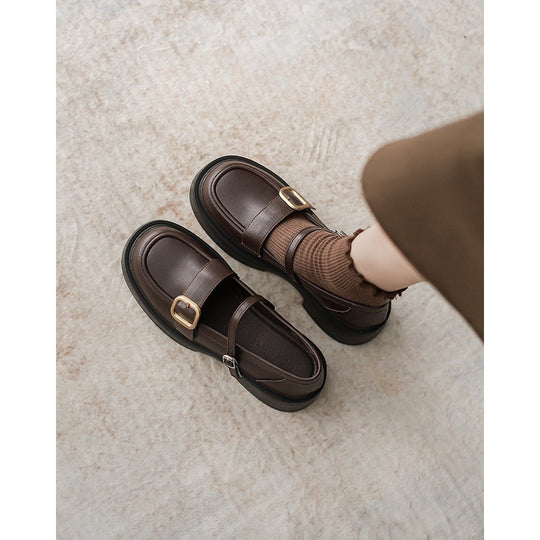 Damen elegante Mary Jane Schuhe mit modischem Schnallenakzent EB