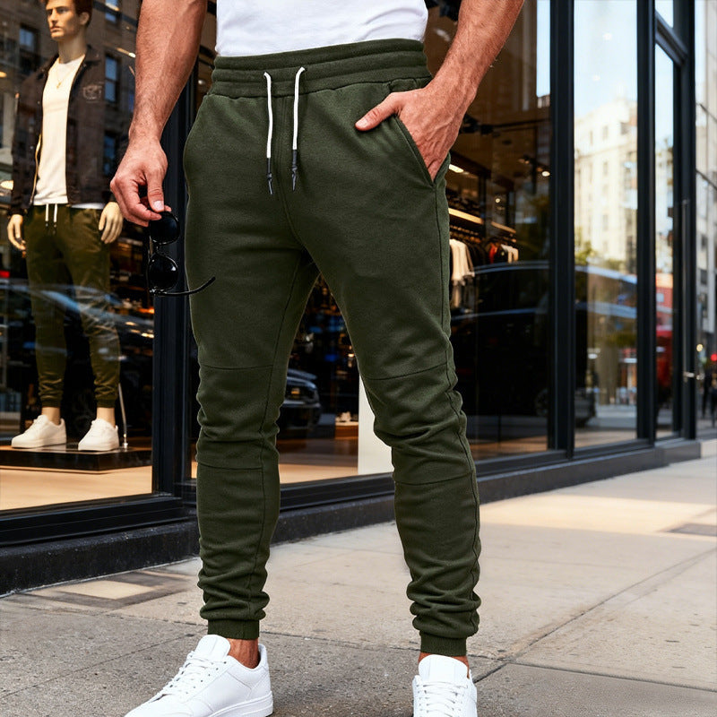 Herren nan tapered Jogginghose mit Kniepasse, elastischem Tunnelzugbund und Reißverschlusstaschen EB