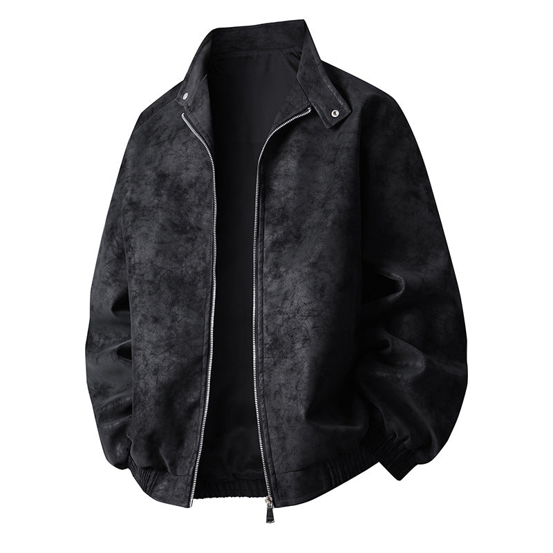 Herren stylische Kunstlederjacke im modernen Design und elastischen Bündchen EB