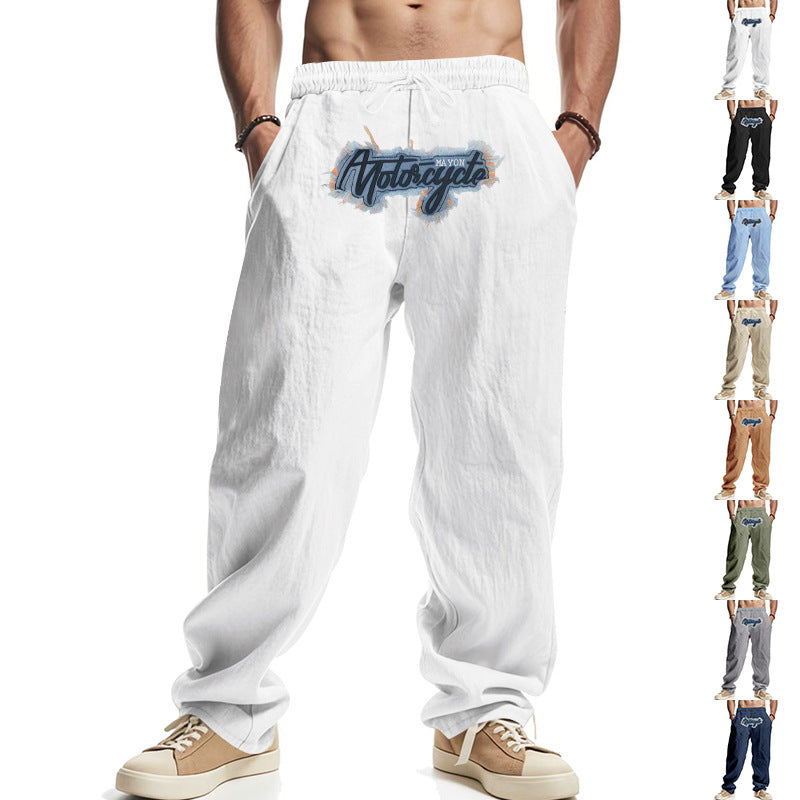 Herren lässige Freizeithose mit elastischem Bund und stilvollem Logo EB