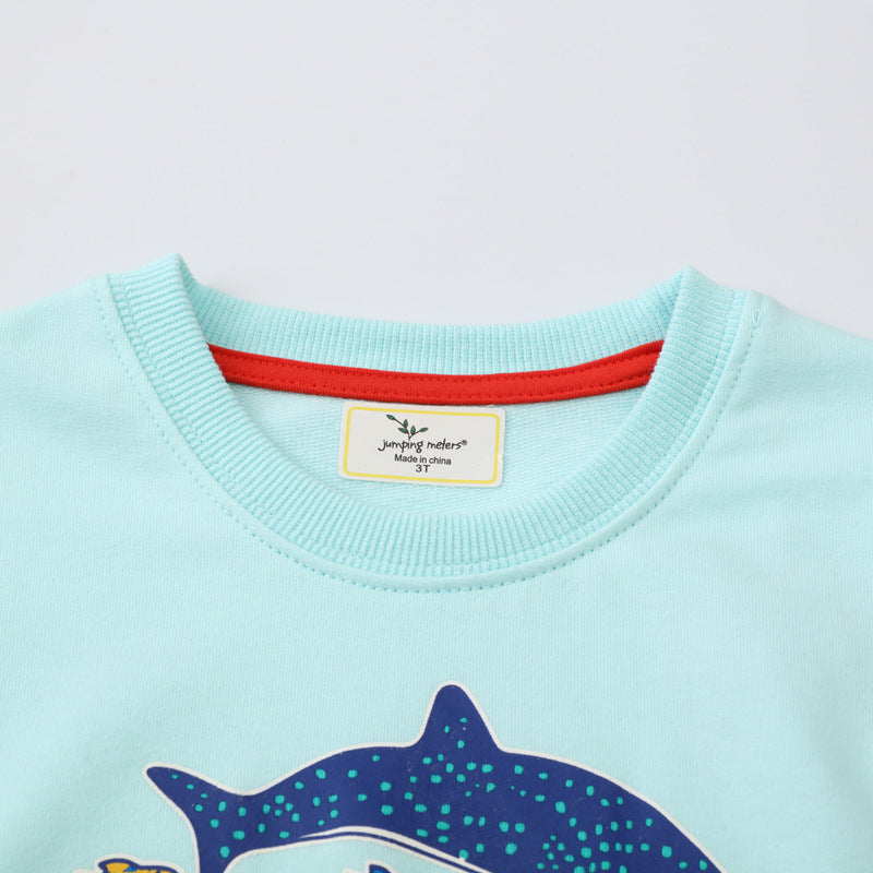 Jungen Sweatshirt mit farbenfrohem Haifisch-Motiv EB