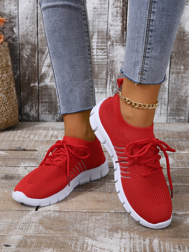 Damen  leichtes gestricktes Sneaker Slipper mit sockenähnlichem Schaft und flexibler Laufsohle EB