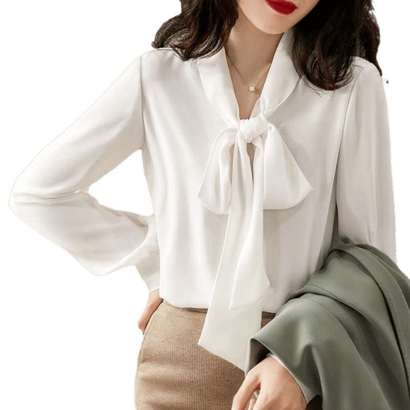 Damen Elegante Schleifenbluse EB