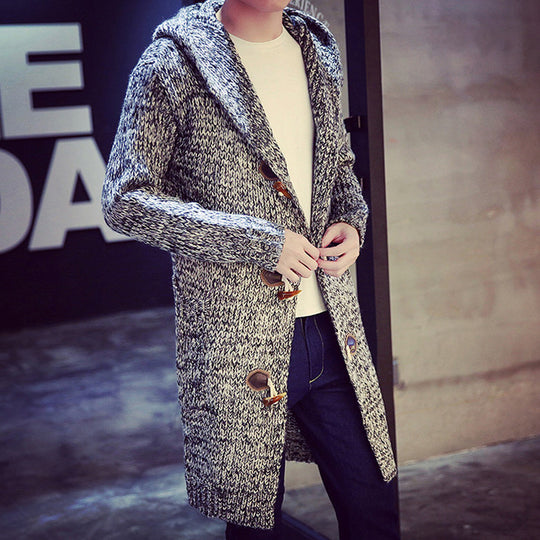 Damen Strickjacke mit Kapuze und großen Taschen EB