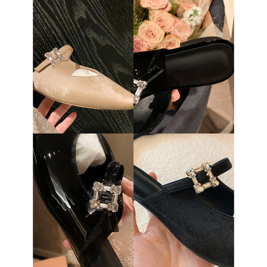Damen Slingback-Ballerinas mit luxuriösem Schnallenakzent und weichem Obermaterial EB
