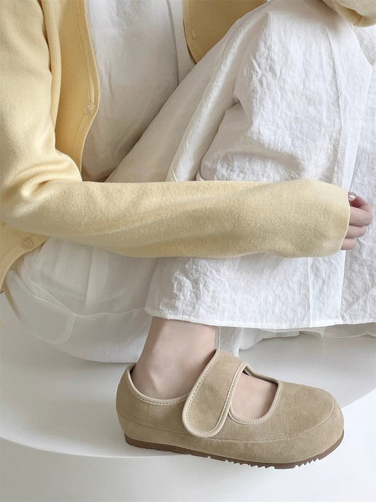 Damen bequeme Slipper mit praktischem Klettverschluss und weicher Sohle EB