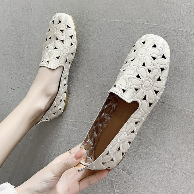Damen Ballerinas mit floralem Cut-Out-Design und bequemer Innensohle EB