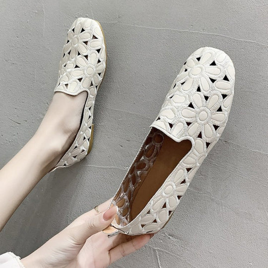 Damen Ballerinas mit floralem Cut-Out-Design und bequemer Innensohle EB