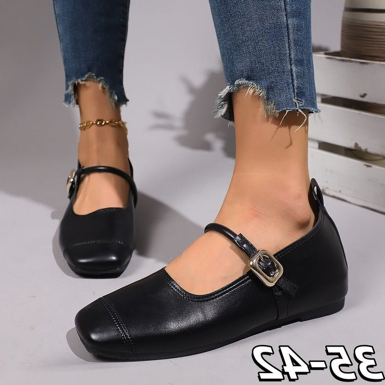 Damen Ballerinas mit elegantem Riemchen und verstellbarem Schnallenverschluss EB